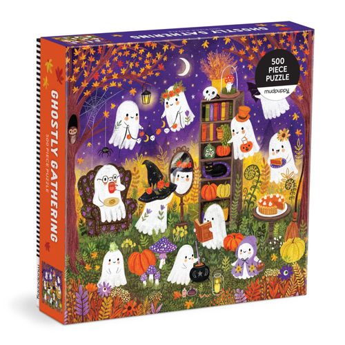 Ghostly Gathering 500 Piece Family Puzzle Jigsaw Book By Mudpuppy