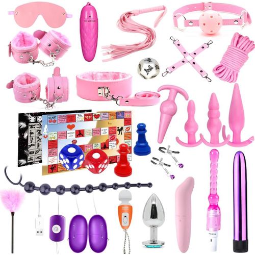 Kits De Bondage 25 Pièces Bdsm Sex Bondage Set Sex Toys Sm Erotiques Set Sex Adulte Parfait Pour Les Débutants, Godemichets Plug Anus Bâton De Flirt Femme Sex Toýs Femme