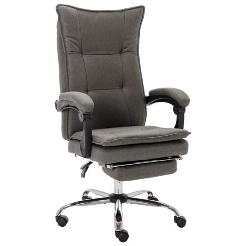 Chaise fauteuil siège de bureau informatique étude tissu gris Helloshop26 02_0024028
