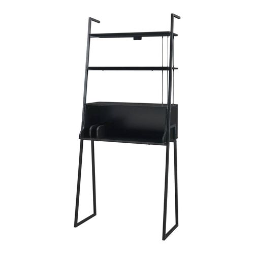 Bureau Table Poste De Travail Acier 184 X 80 X 40 Cm Noir Helloshop26 03_0009067