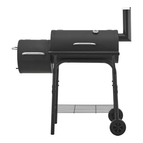 Barbecue à charbon fumoir 115 x 110 x 64 cm acier noir Helloshop26 03_0008980