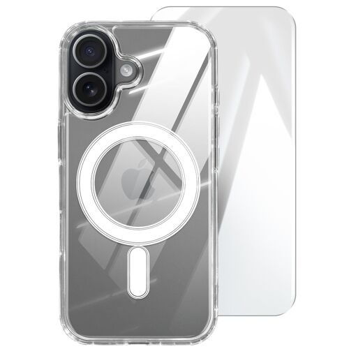 Coque MagSafe pour iPhone 17 Série Pack Premium avec Verre Trempé 9H 4smarts Transparent
