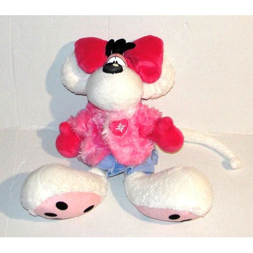 peluche diddlina veste rose coeur fleur et robe bleu monde de diddl depesche