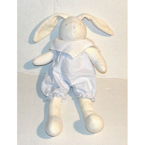 doudou lapin moulin roty habit rayé bleu