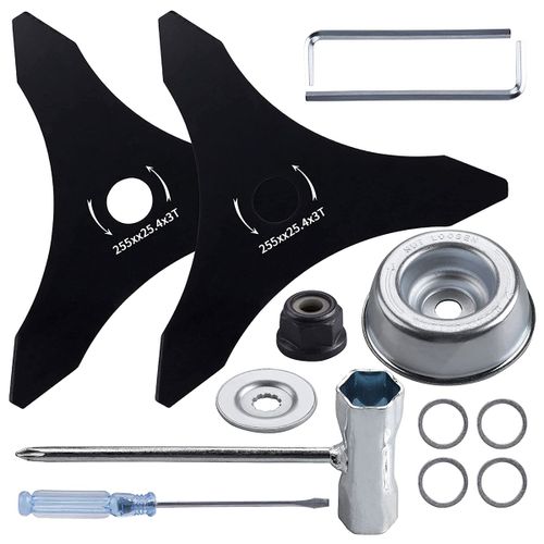 Lame de débroussailleuse à 3 dents,255mm/10 pouces de diamètre,désherbeur,mangeur,accessoires de tondeuse à gazon,lame de - Type 1set