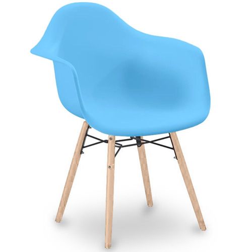 Chaise de Salle à Manger Design Scandinave - Pieds en Bois - Skandiva Bleu