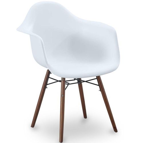 Chaises De Salle À Manger - Design Scandinave - Pieds En Bois Foncé - Skandiva Blanc