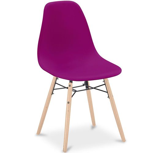Chaise de Salle à Manger - Design Scandinave - Pieds en Bois - Lumi Mauve