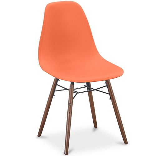 Chaises de Salle à Manger - Design Scandinave - Pieds en Bois Foncé - Lumi Orange