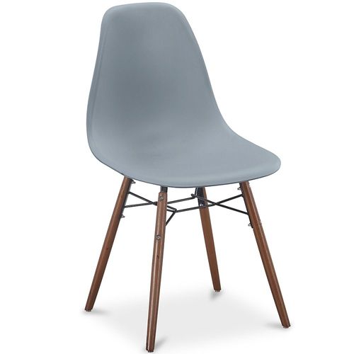 Chaises De Salle À Manger - Design Scandinave - Pieds En Bois Foncé - Lumi Gris Clair