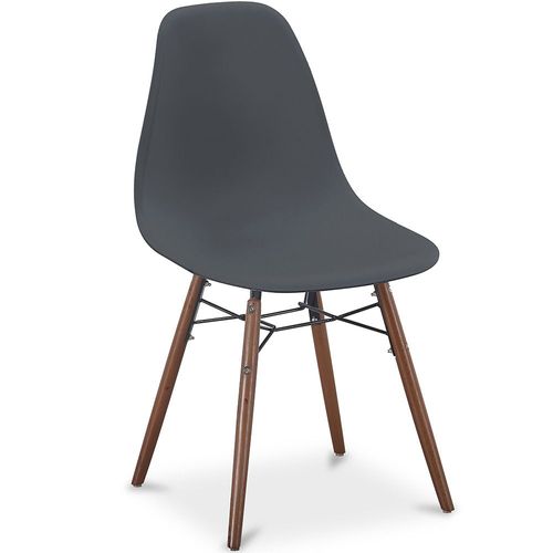 Chaises de Salle à Manger - Design Scandinave - Pieds en Bois Foncé - Lumi Gris foncé