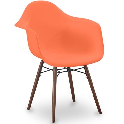 Chaises de Salle à Manger - Design Scandinave - Pieds en Bois Foncé - Skandiva Orange