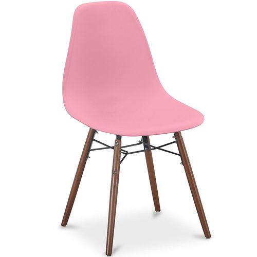 Chaises De Salle À Manger - Design Scandinave - Pieds En Bois Foncé - Lumi Rose