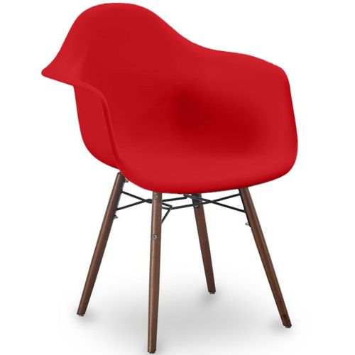 Chaises de Salle à Manger - Design Scandinave - Pieds en Bois Foncé - Skandiva Rouge