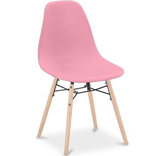 Chaise De Salle À Manger - Design Scandinave - Pieds En Bois - Lumi Rose
