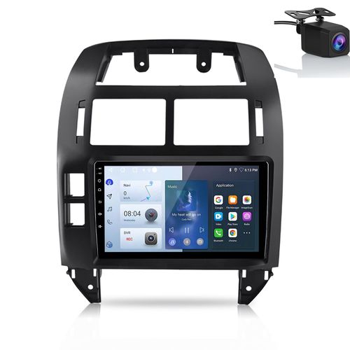 Autoradio 9''HD Carplay 6+128G Android 13 8 coeurs 4G SIM pour VW Polo 9N 2001-2009 Android auto GPS Navi WIFI BT FM USB DAB+