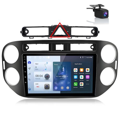 Autoradio Junsun 9 pouces 6 + 128 Go Android 13 CarPlay Android Auto 8 coeurs 4 GSIM DAB + Navigation pour VW Tiguan 5N 1NF 2007-2016 WIFI SWC GPS FM