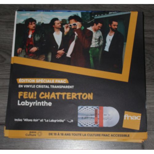 Rare Plv Souple 30x30cm Feu ! Chatterton Labyrinthe / Magasins Fnac