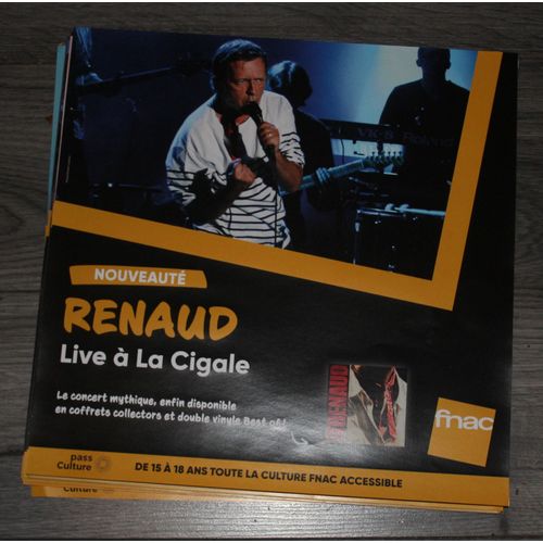 Rare Plv Souple 30x30cm Renaud Sechan Live À La Cigale / Magasins Fnac
