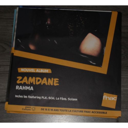 Rare Plv Souple 30x30cm Zamdane Rahma / Magasins Fnac / Rap