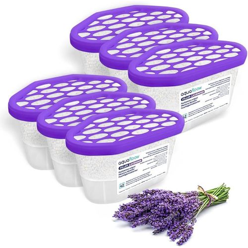 KALANKA-Déshumidificateur 400 ml, Réduit l'humidité de l'air, 6 Pièces LAVENDER | Neutraliseur d'odeurs, Absorbeur d'humidité pour Cuisine, Placard, Salle de Bain et Bureau