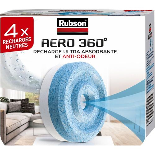 KALANKA-AERO 360° Recharges en tabs neutres pour absorbeur d'humidité, recharges pour déshumidificateurs ultra absorbantes et anti odeur, 4 x 450 g - Packaging renforcé pour un envoi en toute sécurit