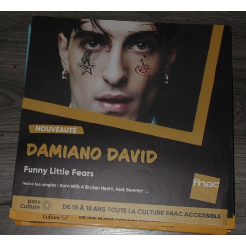 Rare Plv Souple 30x30cm Damiano David ( Måneskin ) Funny Little Fears / Magasins Fnac