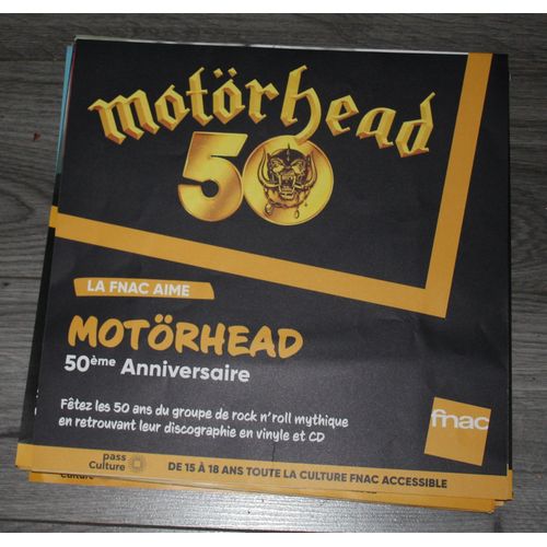 Rare Plv Souple 30x30cm Motorhead 50ème Anniversaire / Magasins Fnac