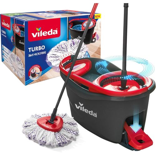KALANKA-Turbo 3en1 - Kit Complet Lavage Sol, Manche télescopique 85-123 cm, Balai à système Rotatif avec Seau à pédale, Nouvelle génération de Pad Microfibres 3en1, système de Nettoyage Durable