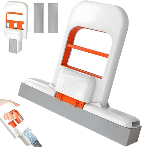 KALANKA-Mini Balai Éponge, avec 2 Remplacements, Mini Balai Essoreur, Mini Vadrouille Portable, Mini Vadrouille De Nettoyage, Mini Serpillère Balai Portable, Mini MOP Humide pour Salle Bain, Cuisine,