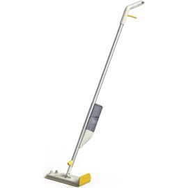 KALANKA-CleanTech Balai Mop Spray 2-en-1 avec Pad Microfibre Lavable, Pad Nettoyage Taches, Poignée Facile, Reservoir Rechargeable, Light Stone