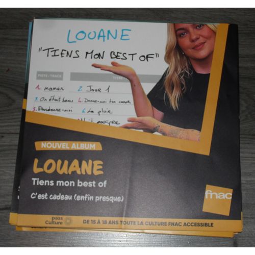 Rare Plv Souple 30x30cm Louane Tiens Mon Best Of / Magasins Fnac