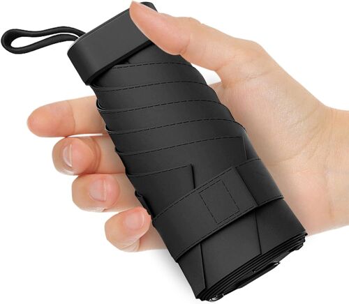 Kalanka-Parapluie Pliant De Voyage Mini Coupe - Vent, Petit Parapluie Solide Coupe-Vent En Tissu Imperméable, Parapluie Pliant De Voyage Portable Pour Sac À Main Ou Sac À Dos, Pour Déplacements Quoti