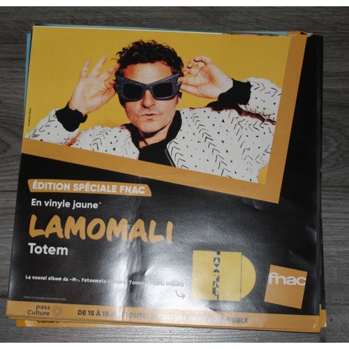 Rare Plv Souple 30x30cm Mathieu Chedid Lamomali Totem / Magasins Fnac