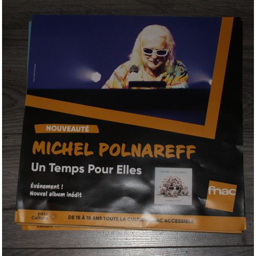 Rare Plv Souple 30x30cm Michel Polnareff Un Temps Pour Elles / Magasins Fnac