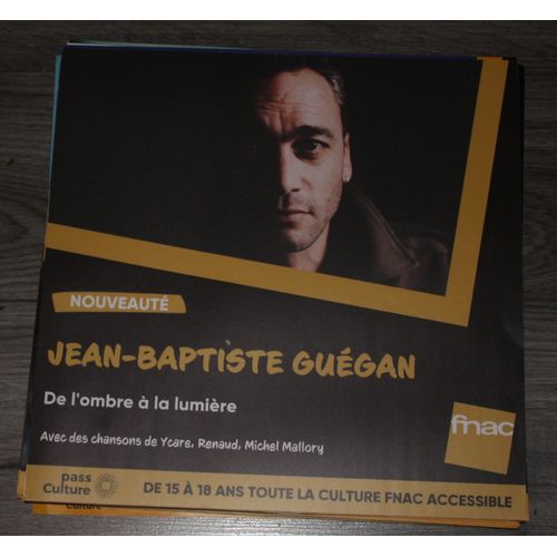 Rare Plv Souple 30x30cm Jean-Baptiste Guegan De L'Ombre À La Lumière / Magasins Fnac