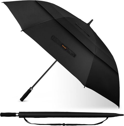 Kalanka-Paraguas Golf Antiviento Automático, Extra Paraguas Grande Con Doble Toldo, Resistente Al Viento Y Al Agua, Con Mango De Eva, Paraguas De Golf Para Exteriores