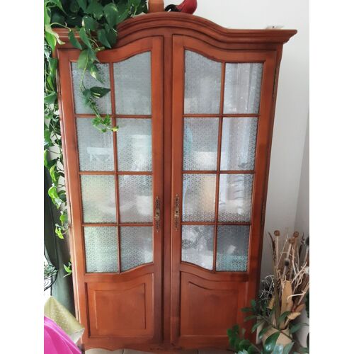Vend Bibliothèque Style Régence En Merisier 2 Portes Vitrées Meuble Fabrication Artisanale De Très Belle Qualité 90par 180
