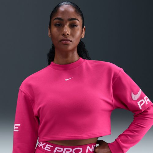 Sweat En Molleton Ample À Col Ras-Du-Cou Dri-Fit Nike Pro Pour Femme - Rose