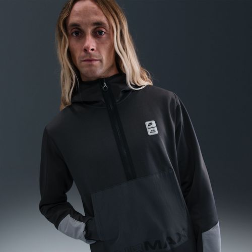 Sweat À Capuche Nike Air Max À Demi-Zip En Tissu Fleece En Maille De Polyester Pour Homme - Gris