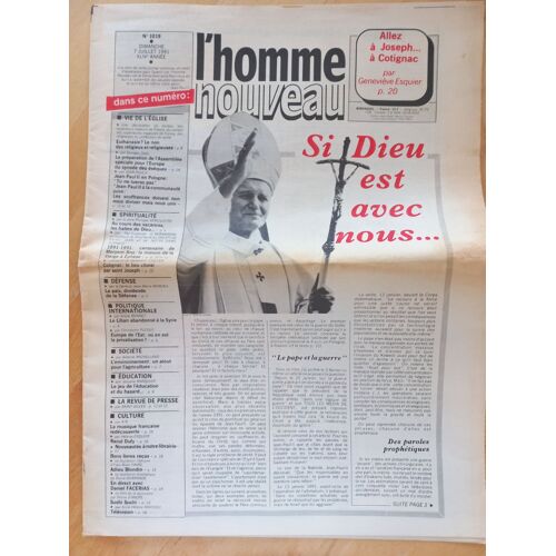 L'Homme Nouveau, N°1019, 7 Juillet 1991
