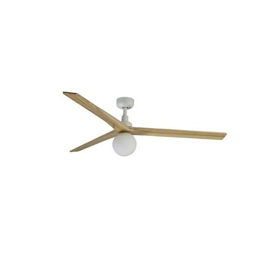 Faro Klim Grand Ventilateur De Plafond Cc En Bois De Chêne Clair Blanc E27 6 Vitesses