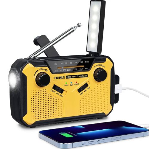 Radio d'urgence AM/FM Portable Radio Solor manivelle USB piles AA torche Rechargeable lampe de lecture alarme SOS pour les urgences 3000mah