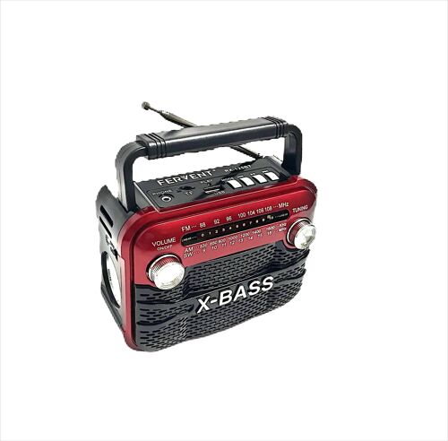 Radio FM compacte Portable, sortie 3W de lecture FM/AM/SW1-6/USB/TF/BT, lampe de poche domestique multibande pouvant être utilisée à l'intérieur et à l'extérieur red