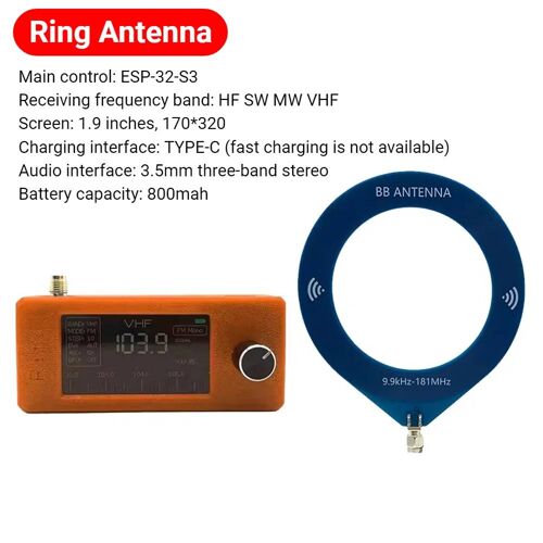 Mini radio de poche avec antenne, récepteur radio toutes bandes, SI4732, LSB, USB, AM, FM, FM, AM, VHF, HF, SW, MW, 0.5-108MHz, 2 pièces StyleD