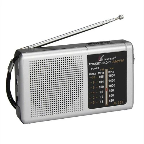 Radio FM rétro multifonctionnelle Portable à faible puissance, alimentée par batterie, pour les Situations d'urgence en voyage Silver