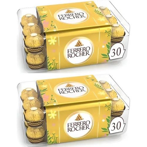 [Lot De 2] Rocher Chocolat Au Lait Et Noisettes T30 Ferrero Rocher