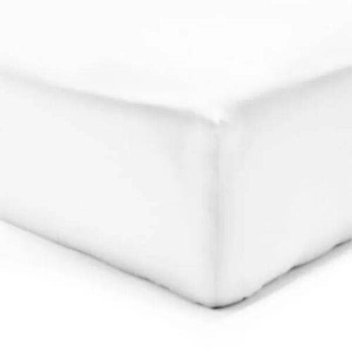 Drap Housse - Serena - 200x200 Cm - 100% Coton - Bonnet 25 Cm - Blanc