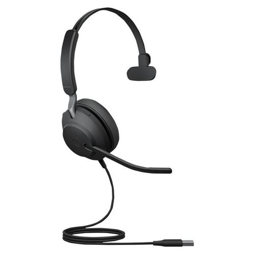 Jabra Evolve2 40 SE UC Mono - Micro-casque - sur-oreille - filaire - USB-C, USB-A - isolation acoustique - Optimisé pour la CU