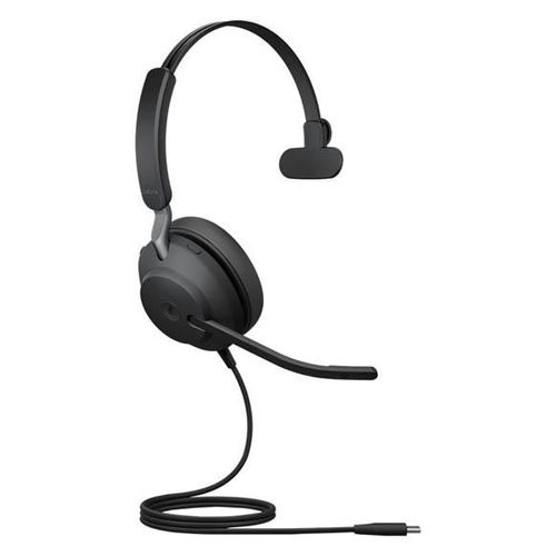 Jabra Evolve2 40 SE MS Mono - Micro-casque - sur-oreille - filaire - USB-C, USB-A - isolation acoustique - Certifié pour Microsoft Teams